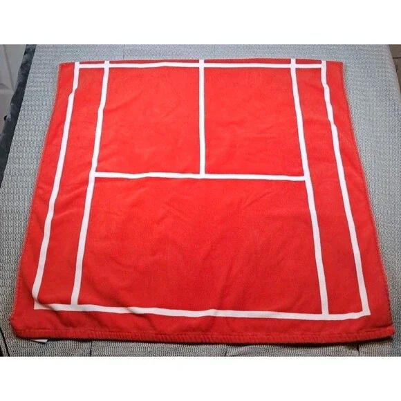 Lacoste Red/Orange Block Stripe Logo 36"x64" Beach Towel - Picture 4 of 5